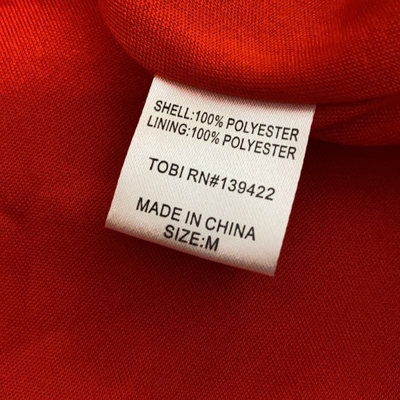 Tobi Red Chiffon Split Sleeve Tunic Dress - Picture 9 of 9